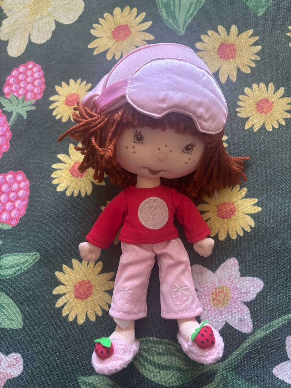 Strawberry Shortcake Plush Stuffed Doll strawberry slippers Rare 12"